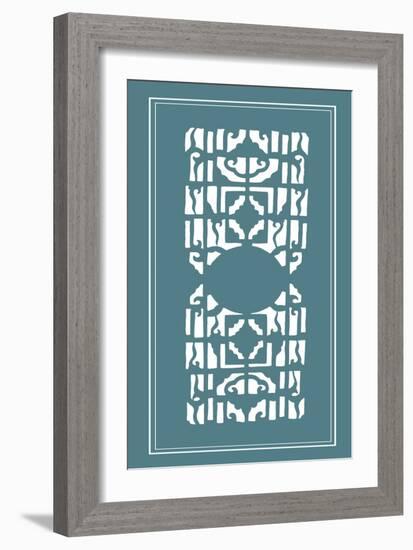 Shoji Screen in Teal I-Vision Studio-Framed Art Print