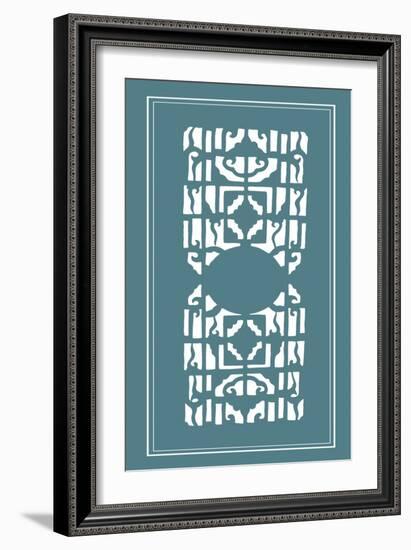 Shoji Screen in Teal I-Vision Studio-Framed Art Print