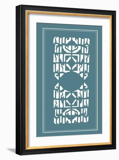 Shoji Screen in Teal I-Vision Studio-Framed Art Print