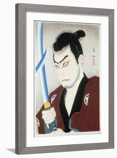 Shojiro with a Sword by Natori Shunsen, 1924-null-Framed Giclee Print