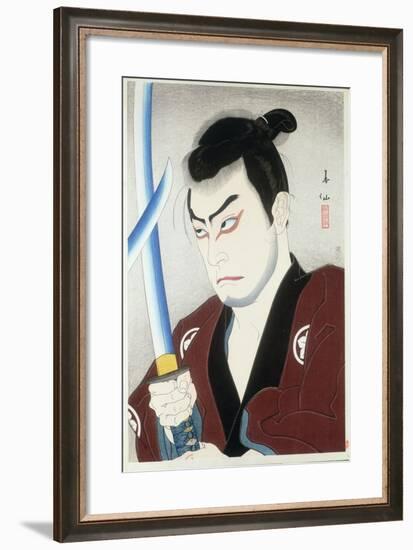 Shojiro with a Sword by Natori Shunsen, 1924-null-Framed Giclee Print