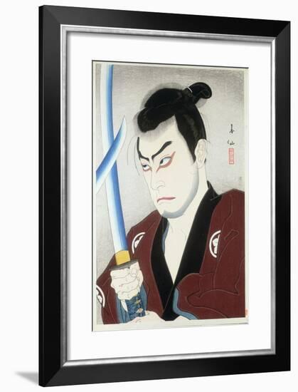 Shojiro with a Sword by Natori Shunsen, 1924-null-Framed Giclee Print