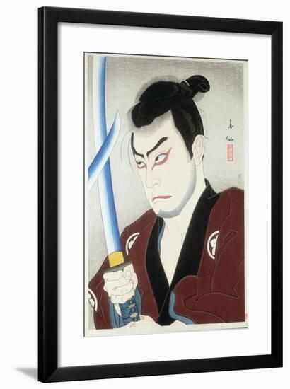 Shojiro with a Sword by Natori Shunsen, 1924-null-Framed Giclee Print