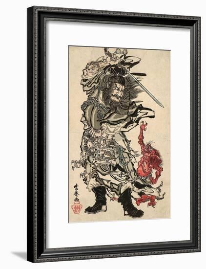 Shoki and Two Demons-Kyosai Kawanabe-Framed Giclee Print