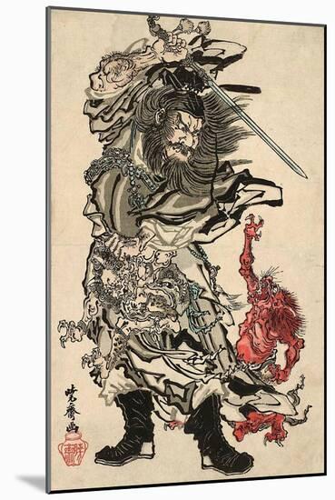 Shoki and Two Demons-Kyosai Kawanabe-Mounted Giclee Print