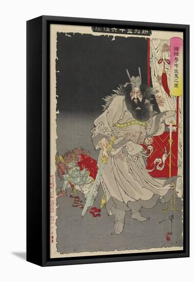 Shoki Capturing a Demon, 1890-Tsukioka Yoshitoshi-Framed Premier Image Canvas