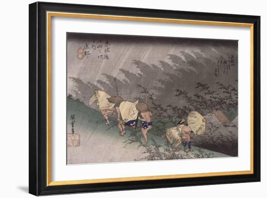 Shôno, pluie d'orage-Ando Hiroshige-Framed Giclee Print