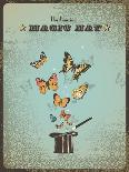 Magic Poster with Hat, Wand and Butterflies-shootandwin-Framed Art Print