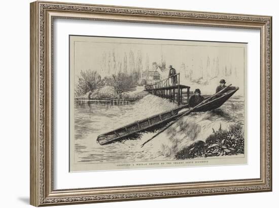 Shooting a Weir, a Sketch on the Thames Above Richmond-null-Framed Giclee Print