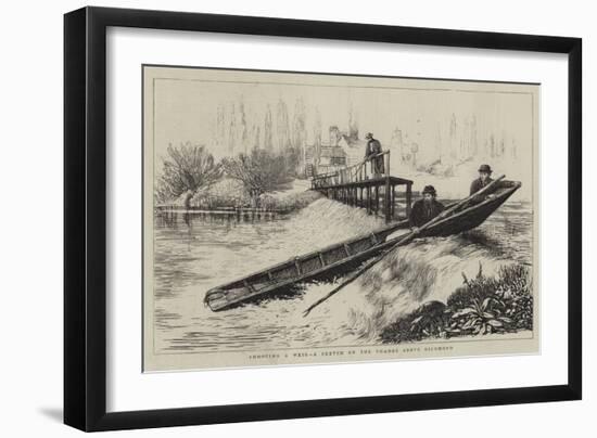 Shooting a Weir, a Sketch on the Thames Above Richmond-null-Framed Giclee Print