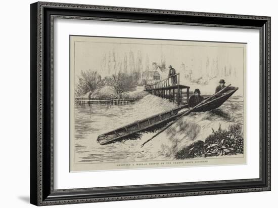 Shooting a Weir, a Sketch on the Thames Above Richmond-null-Framed Giclee Print