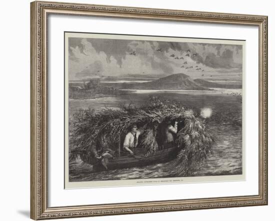 Shooting Canvas-Back Ducks in Chesapeake Bay, Maryland, US-null-Framed Giclee Print