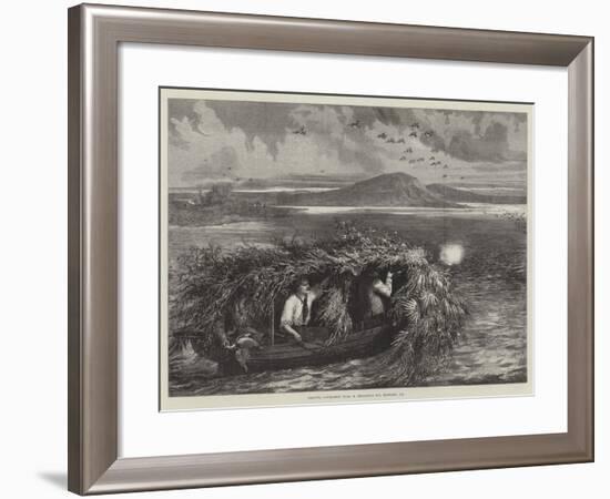Shooting Canvas-Back Ducks in Chesapeake Bay, Maryland, US-null-Framed Giclee Print