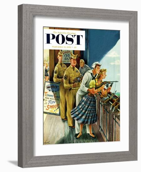 "Shooting Gallery" Saturday Evening Post Cover, September 12, 1953-Constantin Alajalov-Framed Giclee Print