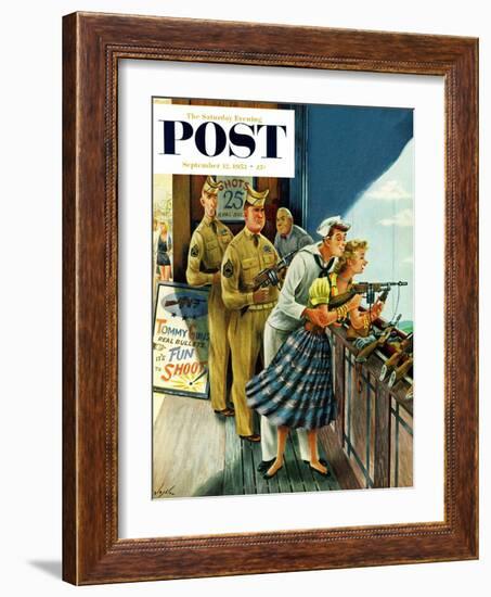 "Shooting Gallery" Saturday Evening Post Cover, September 12, 1953-Constantin Alajalov-Framed Giclee Print