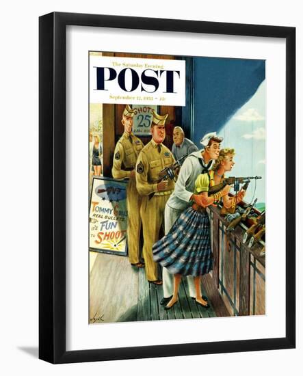 "Shooting Gallery" Saturday Evening Post Cover, September 12, 1953-Constantin Alajalov-Framed Giclee Print