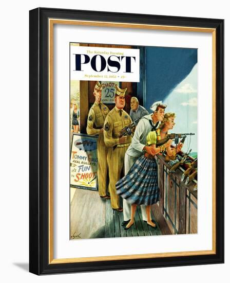 "Shooting Gallery" Saturday Evening Post Cover, September 12, 1953-Constantin Alajalov-Framed Giclee Print