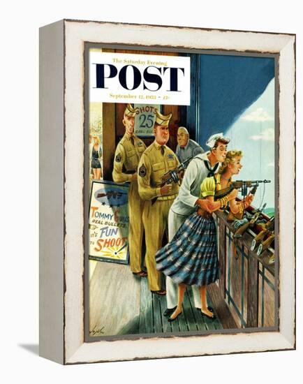 "Shooting Gallery" Saturday Evening Post Cover, September 12, 1953-Constantin Alajalov-Framed Premier Image Canvas