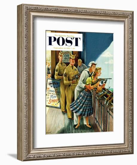 "Shooting Gallery" Saturday Evening Post Cover, September 12, 1953-Constantin Alajalov-Framed Giclee Print