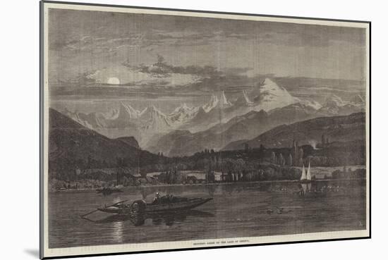 Shooting Grebe on the Lake of Geneva-null-Mounted Giclee Print
