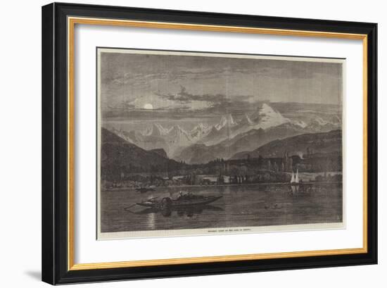 Shooting Grebe on the Lake of Geneva-null-Framed Giclee Print