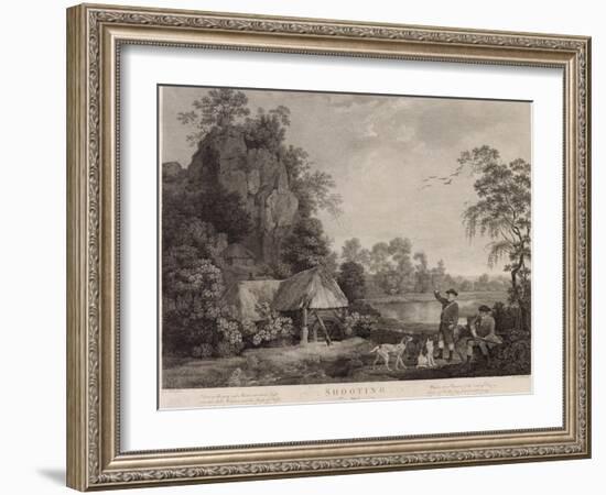 Shooting, Plate 1, Engraved by William Woollett (1735-85) 1769 (Fifth State Engraving and Etching)-George Stubbs-Framed Giclee Print