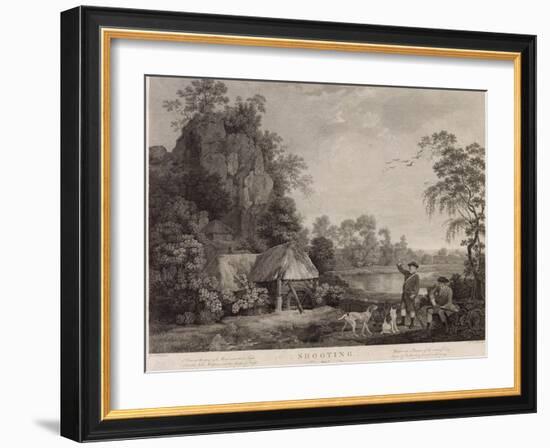 Shooting, Plate 1, Engraved by William Woollett (1735-85) 1769 (Fifth State Engraving and Etching)-George Stubbs-Framed Giclee Print