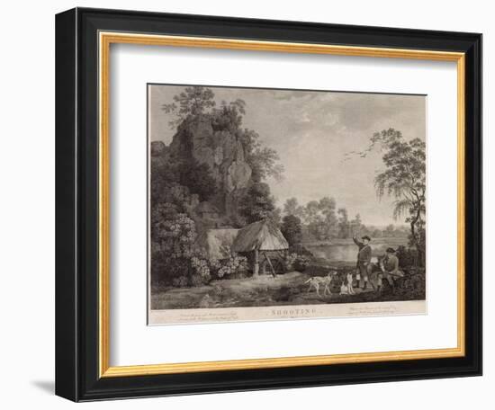 Shooting, Plate 1, Engraved by William Woollett (1735-85) 1769 (Fifth State Engraving and Etching)-George Stubbs-Framed Giclee Print