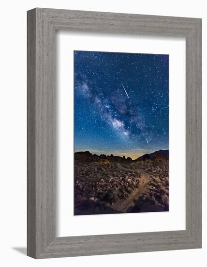 Shooting Star With Milky Way, 2018-null-Framed Photographic Print