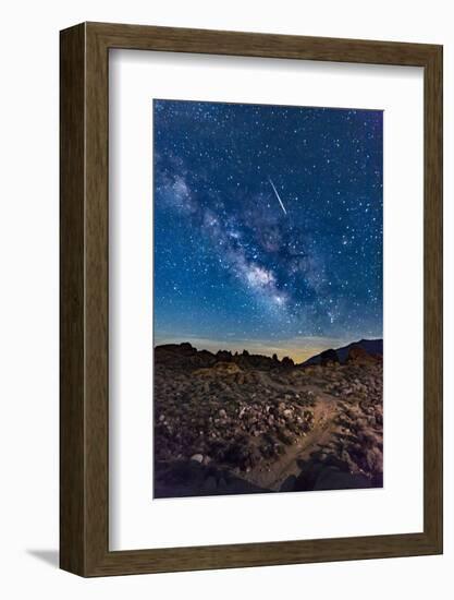 Shooting Star With Milky Way, 2018-null-Framed Photographic Print