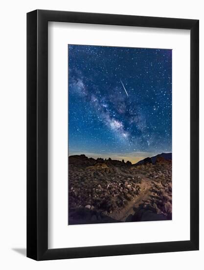 Shooting Star With Milky Way, 2018-null-Framed Photographic Print