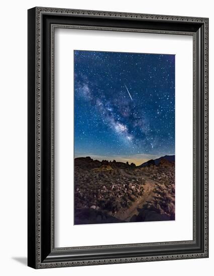 Shooting Star With Milky Way, 2018-null-Framed Photographic Print