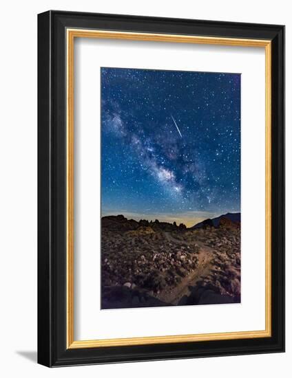 Shooting Star With Milky Way, 2018-null-Framed Photographic Print