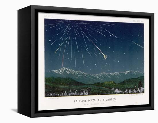 "Shooting Stars", The Meteorite Shower of November 1872 Seen Over Hills-E. Guillemin-Framed Premier Image Canvas