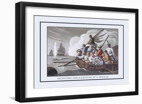 Shooting the Harpoon at a Whale-J.h. Clark-Framed Art Print
