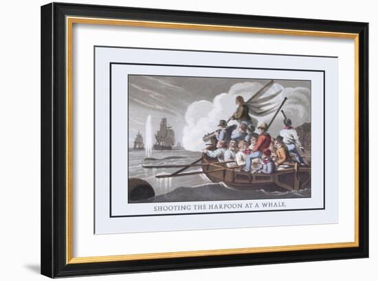 Shooting the Harpoon at a Whale-J.h. Clark-Framed Art Print