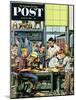 "Shop Class" Saturday Evening Post Cover, March 19, 1955-Stevan Dohanos-Mounted Giclee Print