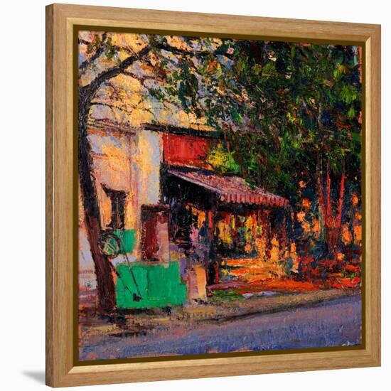 Shop in Last Light, Pondicherry, 2017-Andrew Gifford-Framed Premier Image Canvas