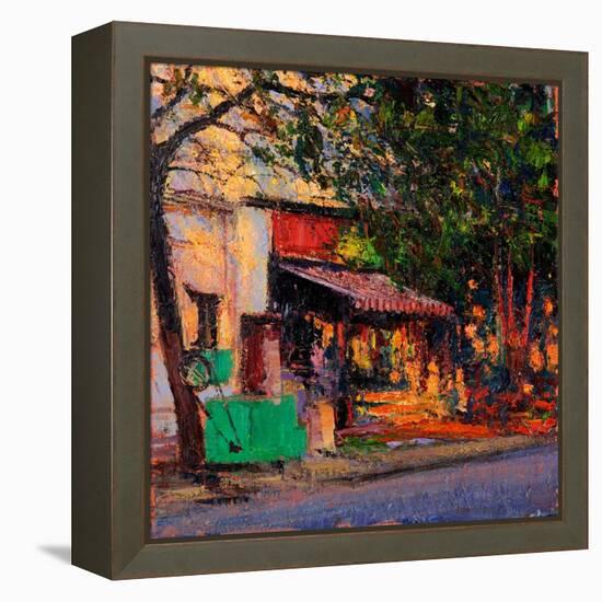 Shop in Last Light, Pondicherry, 2017-Andrew Gifford-Framed Premier Image Canvas