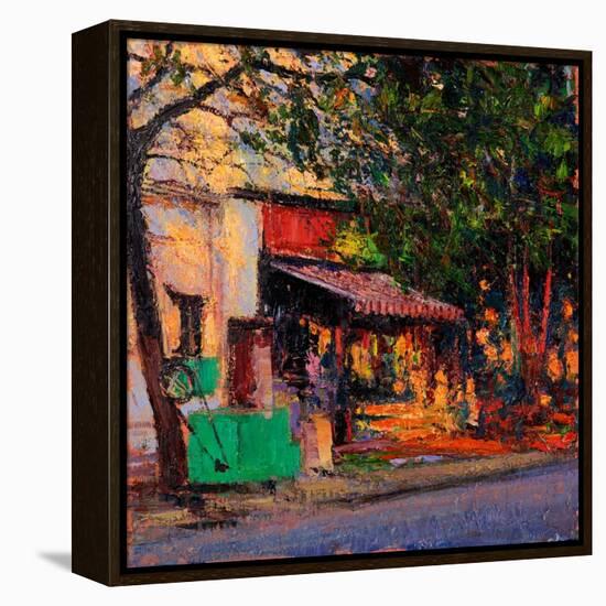 Shop in Last Light, Pondicherry, 2017-Andrew Gifford-Framed Premier Image Canvas