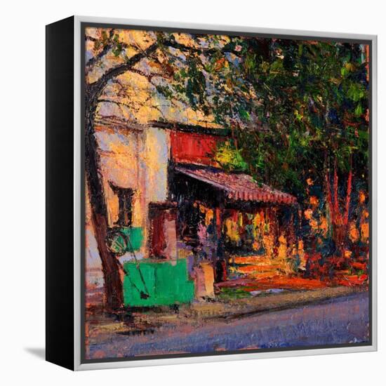 Shop in Last Light, Pondicherry, 2017-Andrew Gifford-Framed Premier Image Canvas