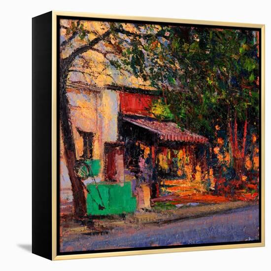 Shop in Last Light, Pondicherry, 2017-Andrew Gifford-Framed Premier Image Canvas