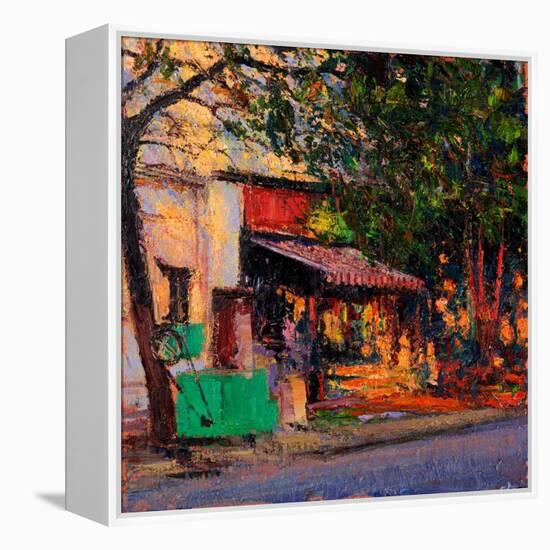 Shop in Last Light, Pondicherry, 2017-Andrew Gifford-Framed Premier Image Canvas
