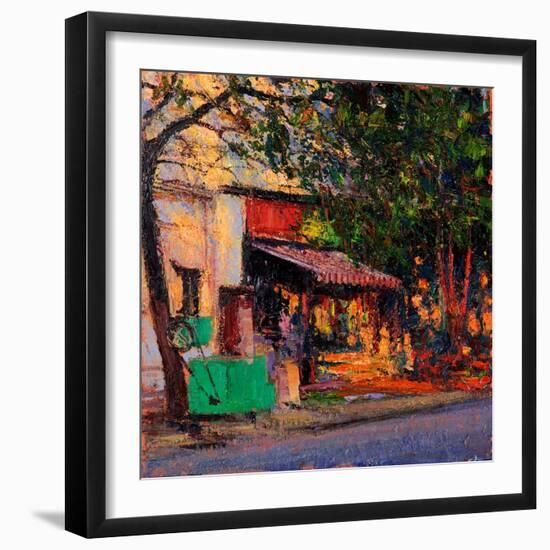 Shop in Last Light, Pondicherry, 2017-Andrew Gifford-Framed Giclee Print