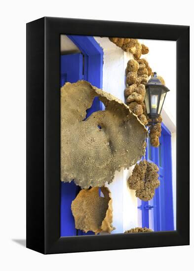 Shop Selling Sponges a Tradition of Kalymnos, Kalymnos, Dodecanese, Greek Islands, Greece, Europe-Neil Farrin-Framed Premier Image Canvas