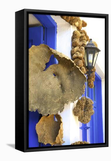 Shop Selling Sponges a Tradition of Kalymnos, Kalymnos, Dodecanese, Greek Islands, Greece, Europe-Neil Farrin-Framed Premier Image Canvas
