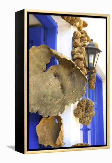 Shop Selling Sponges a Tradition of Kalymnos, Kalymnos, Dodecanese, Greek Islands, Greece, Europe-Neil Farrin-Framed Premier Image Canvas