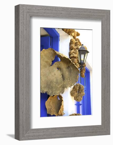 Shop Selling Sponges a Tradition of Kalymnos, Kalymnos, Dodecanese, Greek Islands, Greece, Europe-Neil Farrin-Framed Photographic Print