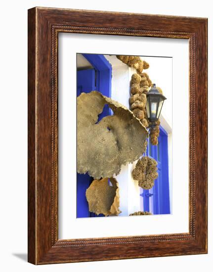 Shop Selling Sponges a Tradition of Kalymnos, Kalymnos, Dodecanese, Greek Islands, Greece, Europe-Neil Farrin-Framed Photographic Print