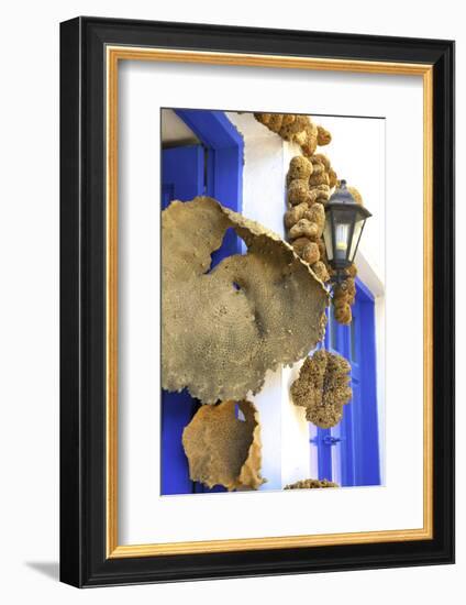 Shop Selling Sponges a Tradition of Kalymnos, Kalymnos, Dodecanese, Greek Islands, Greece, Europe-Neil Farrin-Framed Photographic Print